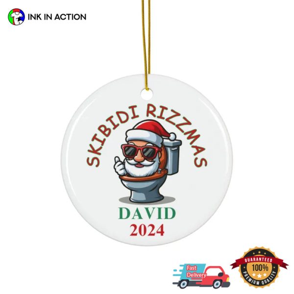 Custom Skibidi Rizzmas 2024 Funny Christmas Ornament