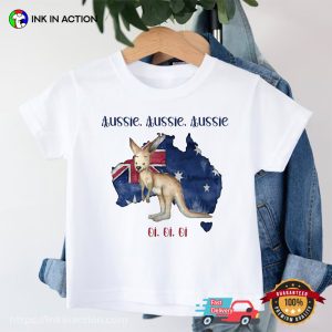 Cute Aussie Kangaroo, Australia Map T shirt 3