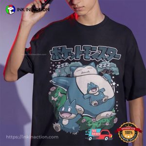 Cute Snorlax Pokemon Anime Shirt 3