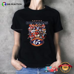 Denver Broncos Football NFL 65 Years Anniversary T-shirt