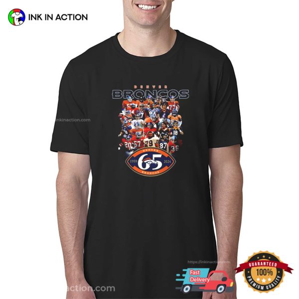 Denver Broncos Football NFL 65 Years Anniversary T-shirt