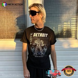 Detroit Football Neon Rivals Anime Game Day Apparel Tee 2