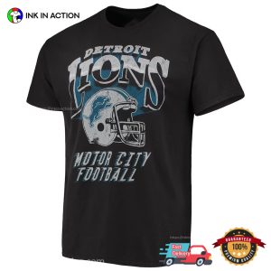 Detroit Lions Motor City Football Retro NFL T shirt 3