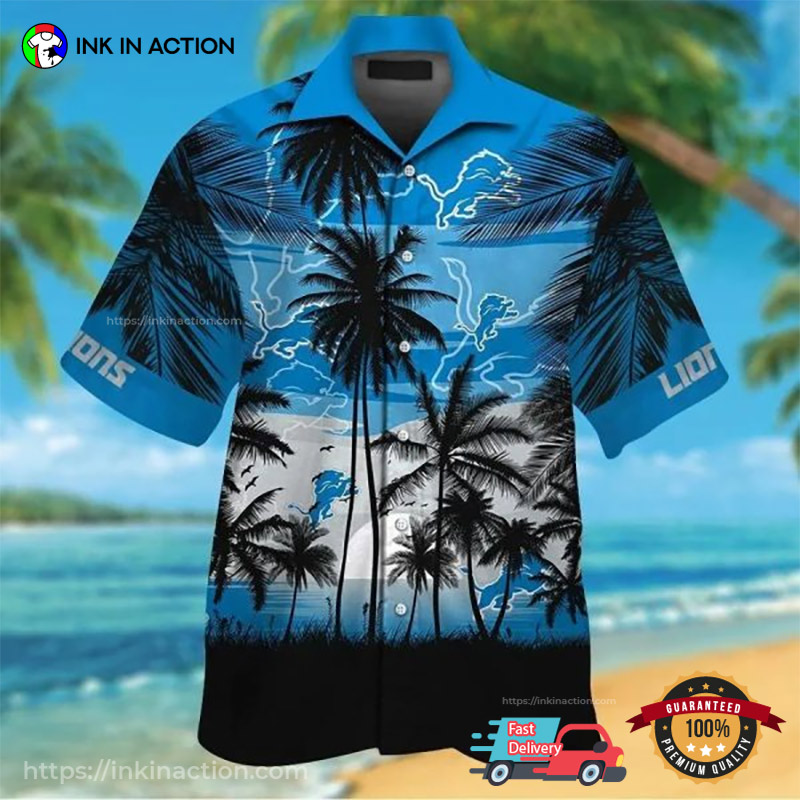 Detroit Lions Sunset Summer Beach Aloha T-shirt Detroit Lions Sunset Summer Beach Aloha T-shirt