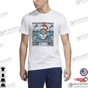 Detroit Lions and Dan Campbell Christmas NFL Holiday T shirt 3