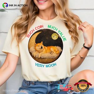 Doge Coin Sleep On The Moon T-shirt