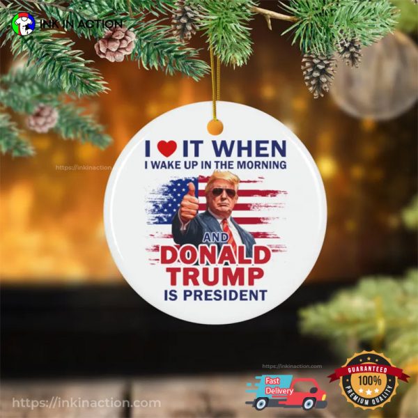 Donald Trump Is President Christmas Ornament