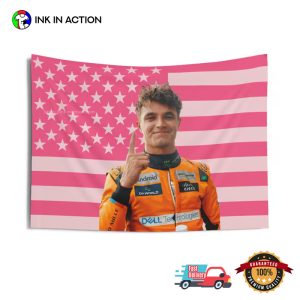 F1 Lando Norris Pink American Flag