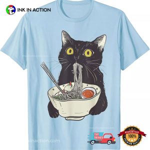 Funny Cat Eating Ramen Japanese Art Comfort Colors Shirt