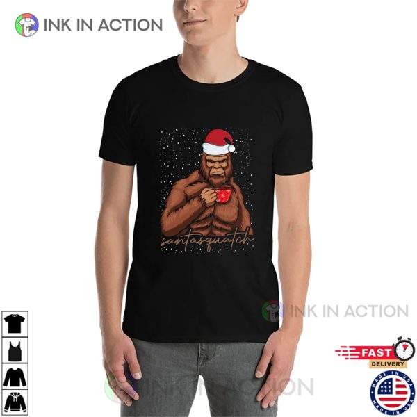 Funny Christmas Bigfoot Santa Sasquatch Yeti T-shirt