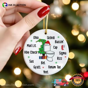 Funny Gen Alpha Slang Christmas Ornament