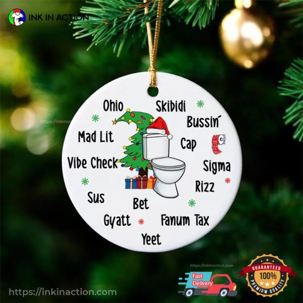 Funny Gen Alpha Slang Christmas Ornament