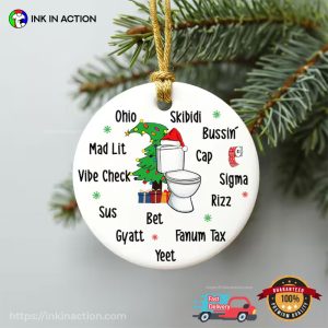 Funny Gen Alpha Slang Christmas Ornament 3