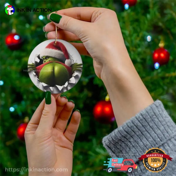 Funny Grinch Ass Christmas Ornament