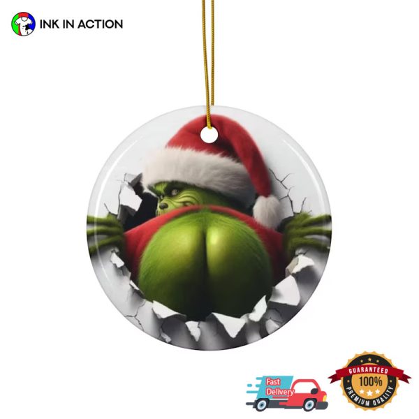 Funny Grinch Ass Christmas Ornament