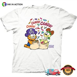 Garfield And Odie Halloween Candy T shirt 3