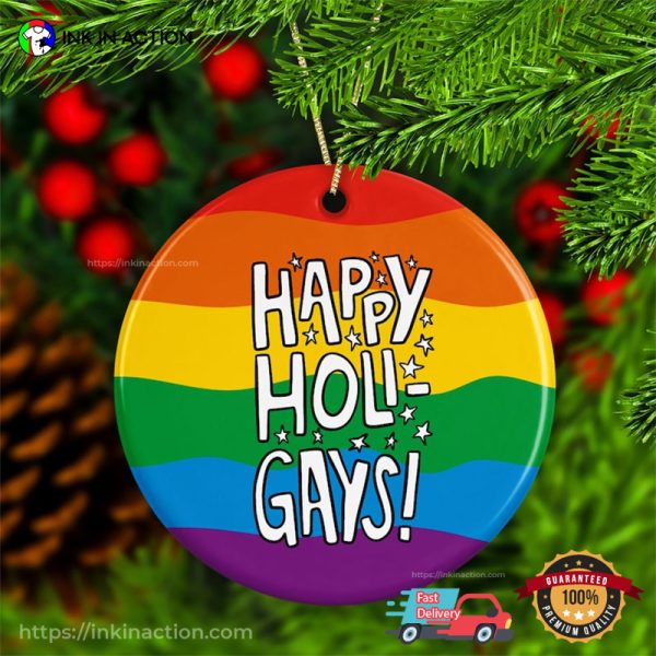 Gay Christmas Happy Holi Gays Christmas Ornament