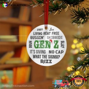 Gen Z 2024 Slang Funny Christmas Ornament