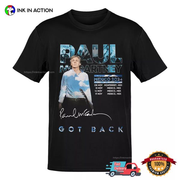 Got Back Tour Mexico 2024 Paul Mccartney T-shirt