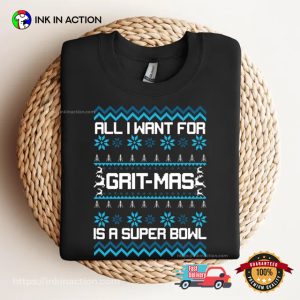 Grit Mas Super Bowl Detroit Lions Football Ugly Christmas T shirt 3