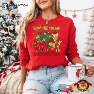 How The Trump Saved Christmas Funny Grinch Trump T-shirt