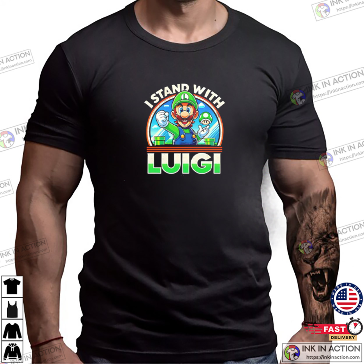 I Stand With Luigi, Free Luigi Mangione T-shirt I Stand With Luigi, Free Luigi Mangione T-shirt