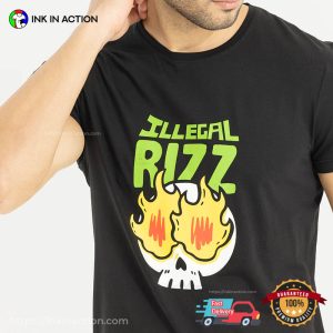 Illegal Rizz Skull Burning Eyes Shirt