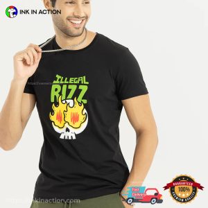 Illegal Rizz Skull Burning Eyes Shirt