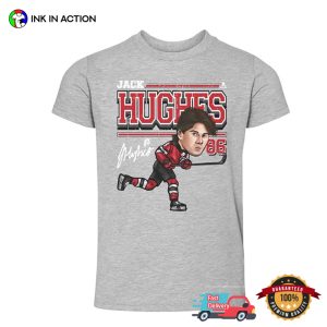 Jack Hughes 86 Hockey Player Signature T shirt 2