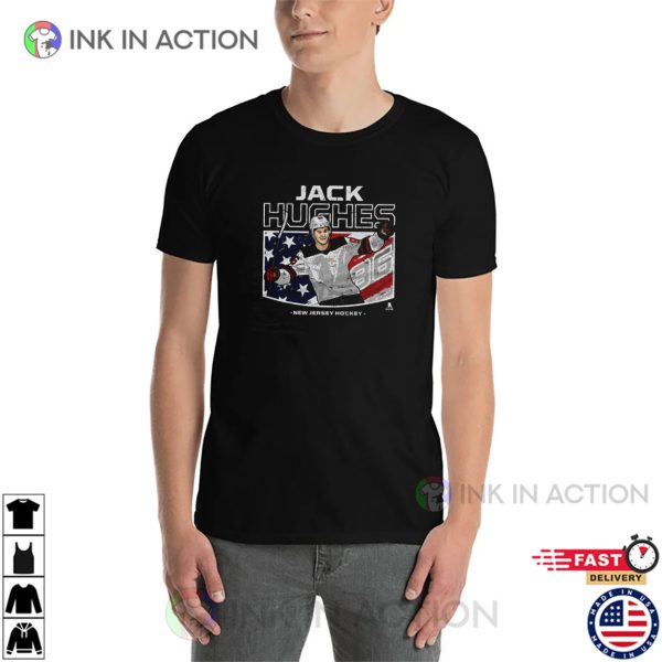 Jack Hughes New Jersey Hockey Retro T-shirt