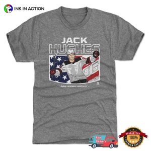 Jack Hughes New Jersey Hockey Retro T shirt 4