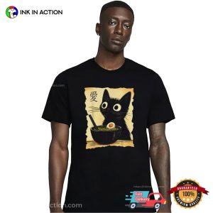 Japanese Kawaii Anime Cat Ramen Graphic Tee