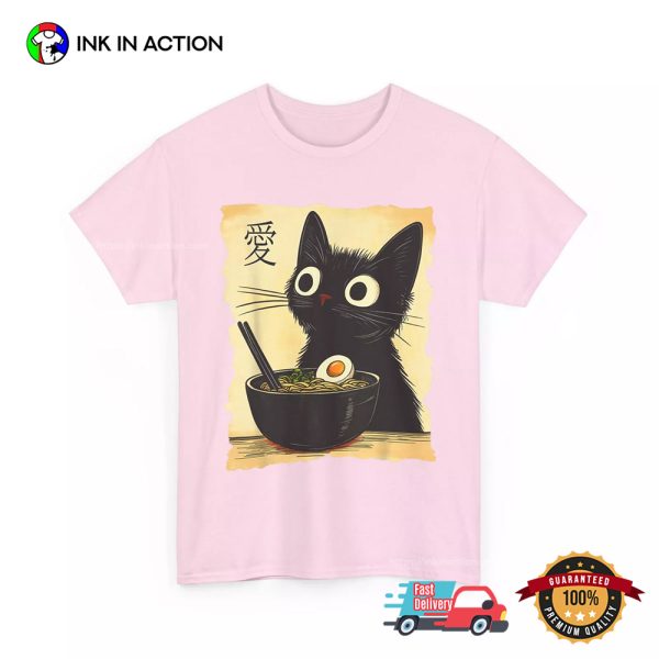 Japanese Kawaii Anime Cat Ramen Graphic Tee