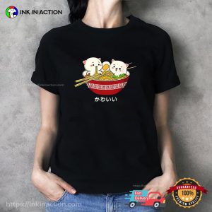 Kawaii Japanese Tokyo Anime Cat Ramen T-shirt