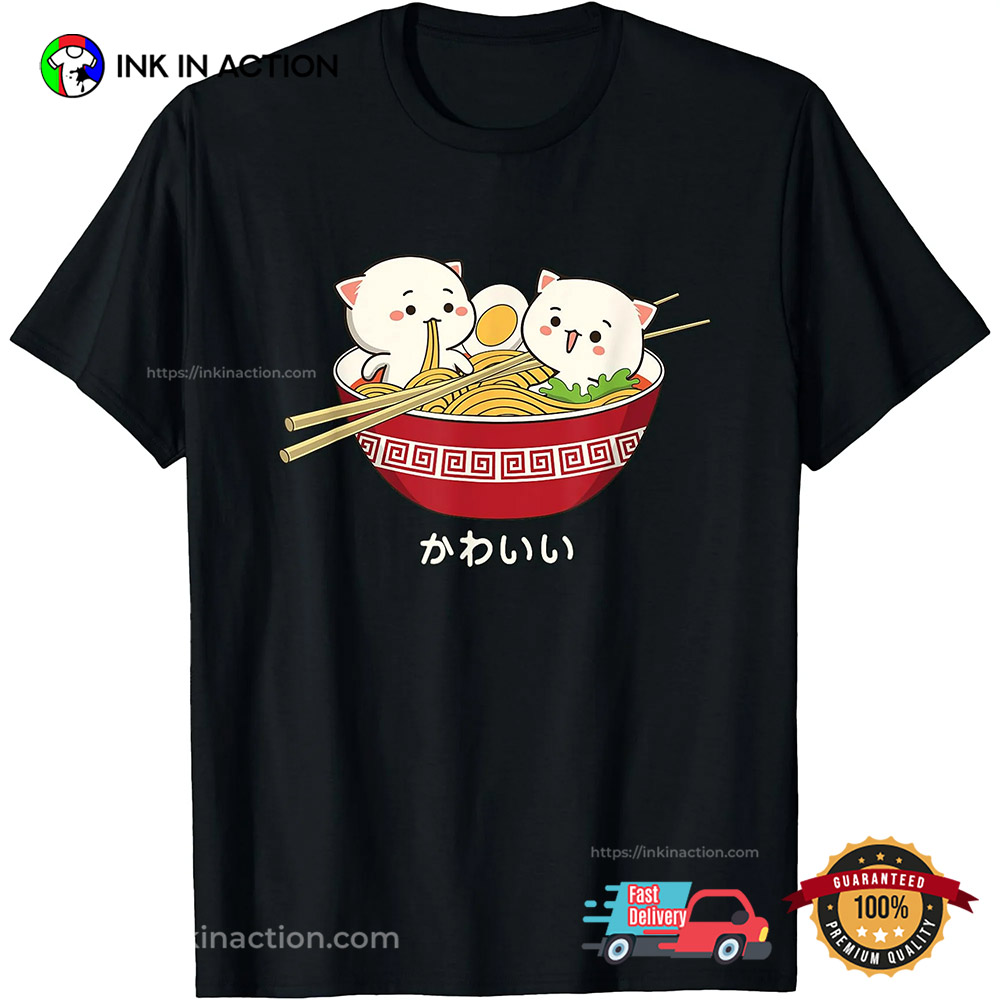 Kawaii Japanese Tokyo Anime Cat Ramen T-shirt Kawaii Japanese Tokyo Anime Cat Ramen T-shirt