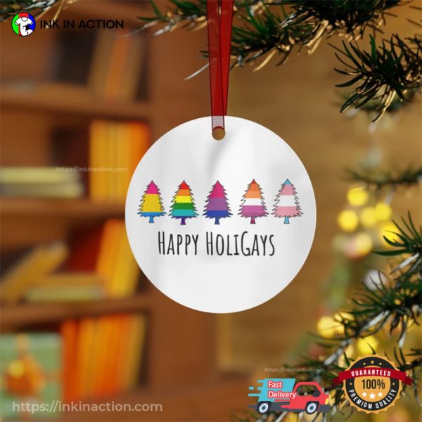 LGBTQ Happy HoliGays Christmas Ornament