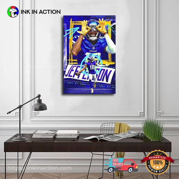 LSU Tigers Justin Jefferson Celebrate Poster