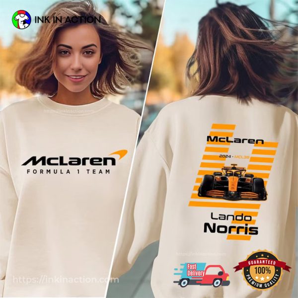 Lando Norris 4 F1 Mclaren 2024 2 Sided T-shirt