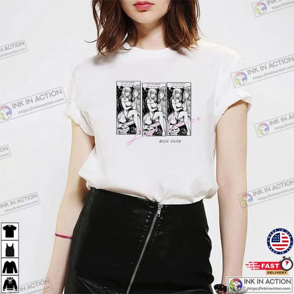 Lost Cause Billie Eilish Comic Art T-shirt