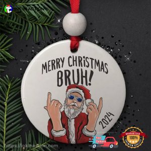 Merry Christmas Bruh Trendy Slang Christmas Ornament