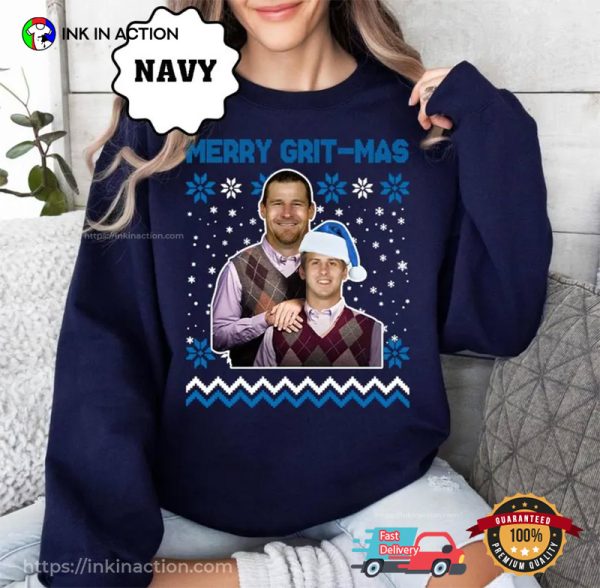 Merry Grit-mas Campbell And Goff Funny Detroit Football T-shirt