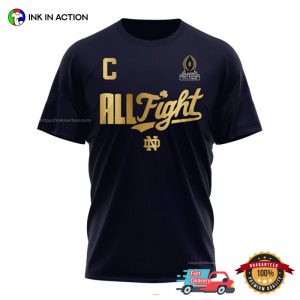 Notre Dame Fighting Irish football All Fight CFP Playoff 2 Sided Tee 3