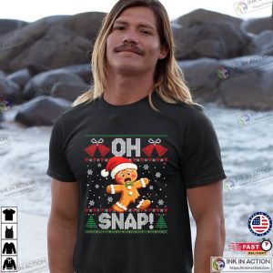 Oh Snap Gingerbread Man Broken Leg Tee 2