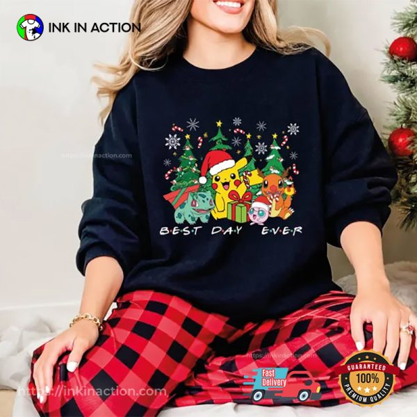 Pikachu Christmas Best Day Ever Shirt