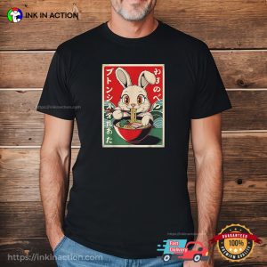 Rabbit Ramen Funny Japanese T-shirt