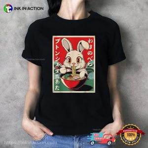 Rabbit Ramen Fuuny Japanese T shirt 3