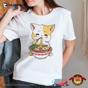 Ramen Cat Kawaii Neko Japanese Noodle Tee 2