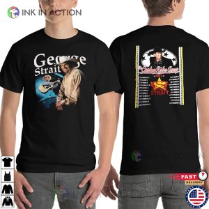 Retro George Strait The Cowboy Rides Away Tour 2 Sided T-shirt