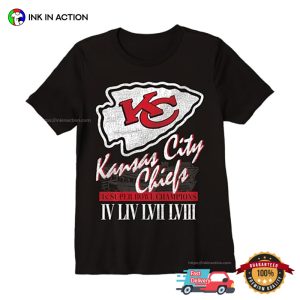 Retro Kansas City Chiefs 4x Super Bowl Champions T shirt 3