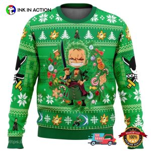 Roronoa Zoro Christmas One Piece Ugly Sweater